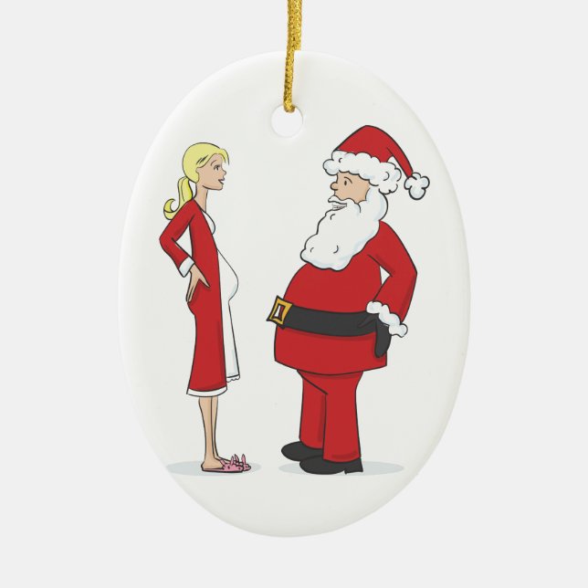 Pregnancy Christmas Ornaments - BLONDE Jelly Oval (Front)