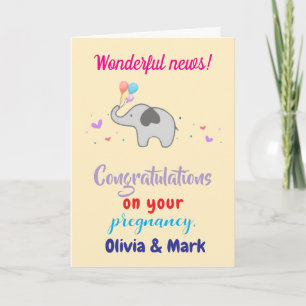 Pregnancy Congratulations w. Custom Message,   Card