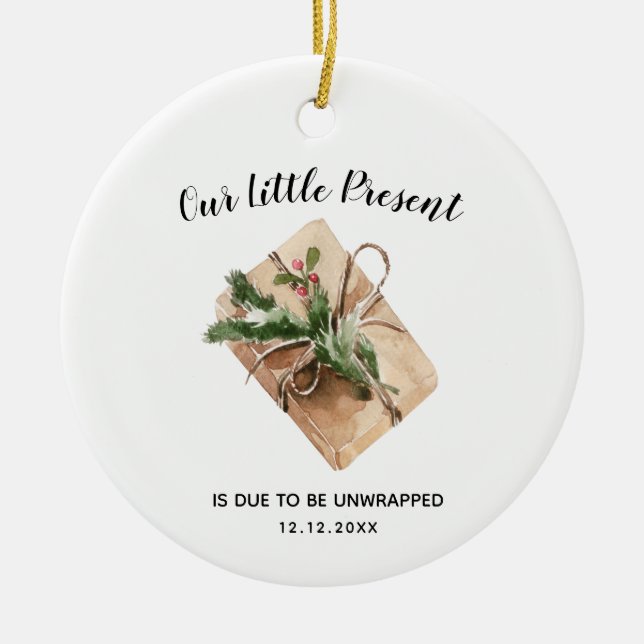 Pregnancy Expecting New Baby Ceramic Ornament (Front)