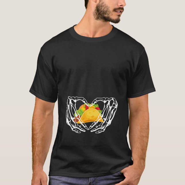 Pregnancy Halloween Costumes Skeleton Taco T-Shirt (Front)