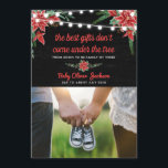 Pregnancy Holiday Chalkboard Poinsettia | Photo Invitation<br><div class="desc">Pregnancy Holiday Chalkboard Poinsettia | Photo</div>