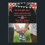 Pregnancy Holiday Chalkboard Poinsettia | Photo Invitation<br><div class="desc">Pregnancy Holiday Chalkboard Poinsettia | Photo</div>