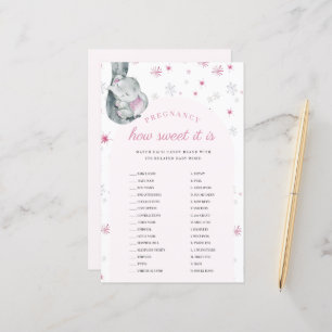 Pregnancy How Sweet It Is Pink Baby Shower Game