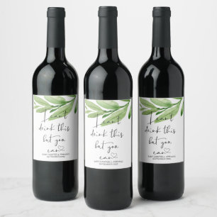 Pregnancy I Can't Drink This Baby Reveal Cute Wine Label