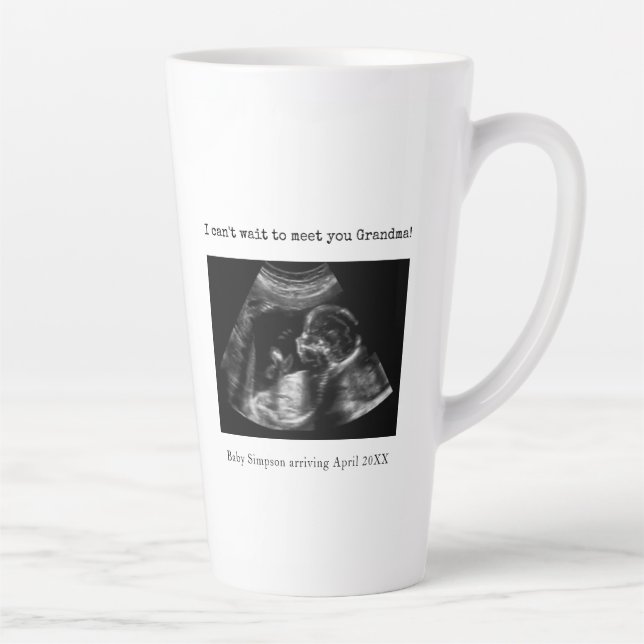 Pregnancy I Can't Wait To Meet You Grandma Latte Mug (Right)