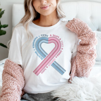 Pregnancy Infant Loss Awareness Ribbon Pink Blue T-Shirt