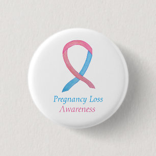 Pregnancy Loss Awareness Ribbon Art Button Pins