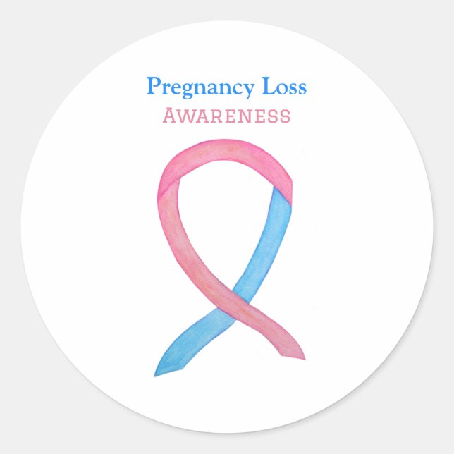 Pregnancy Loss Awareness Ribbon Art Decal Stickers (Front)