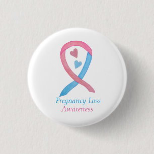 Pregnancy Loss Awareness Ribbon Custom Art Button