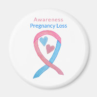 Pregnancy Loss Awareness Ribbon Heart Art Magnet