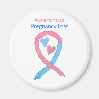 Pregnancy Loss Awareness Ribbon Heart Art Magnet