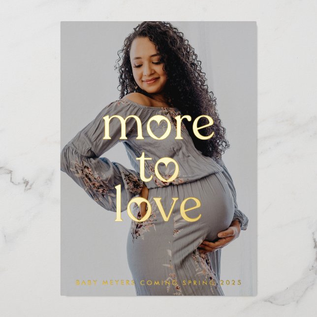 Pregnancy maternity Photo Gold Foil Announcement (Front)