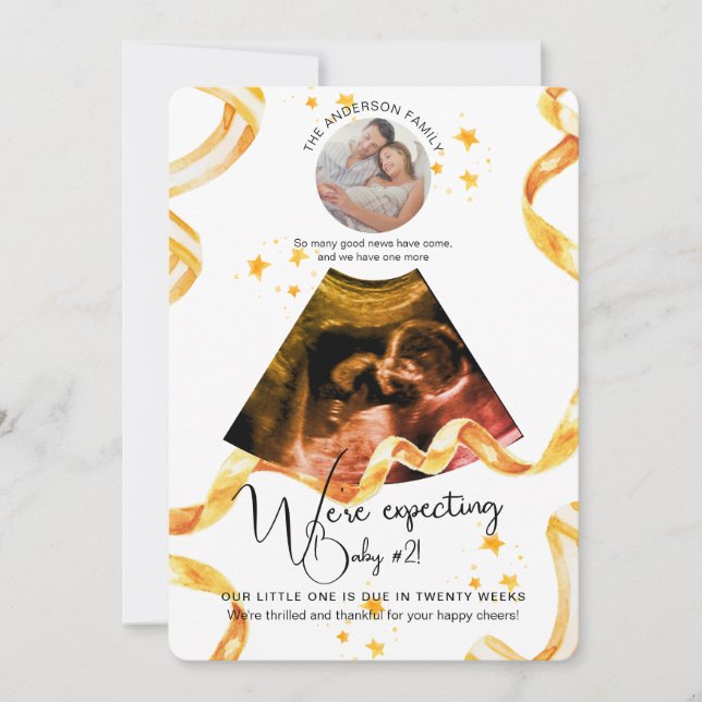 Pregnancy New Baby Ultrasound Sonogram Photo Invitation (Front)