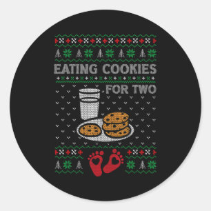 Pregnancy New Mom Baby Pregnant Christmas Matching Classic Round Sticker