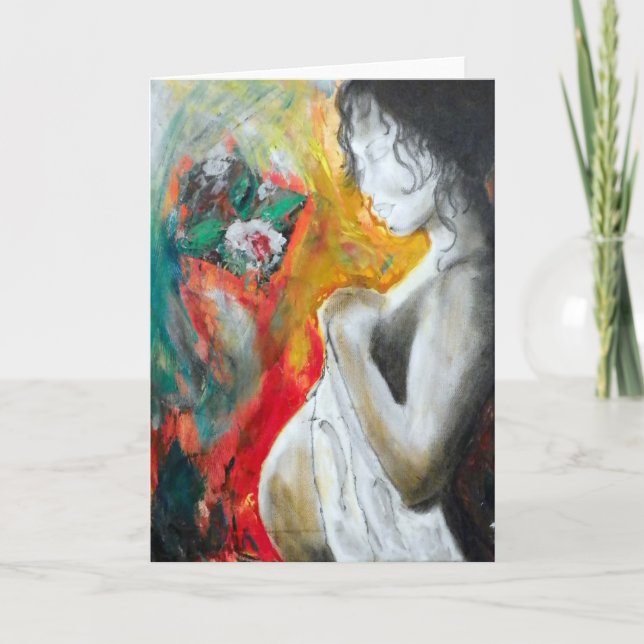 pregnancy-painting gift postcard (Front)