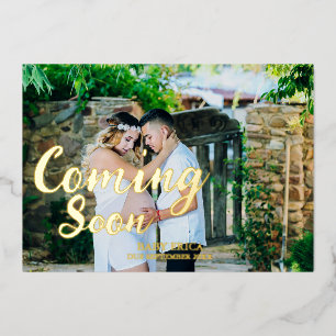 Pregnancy Photo Announcement   Minimal Coming Soon