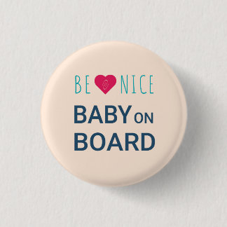 Pregnancy Pink and Blue Baby on Board Pin Button