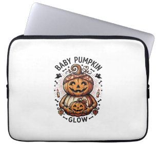 Pregnancy Pumpkin Shirt Vintage Halloween Belly De Laptop Sleeve