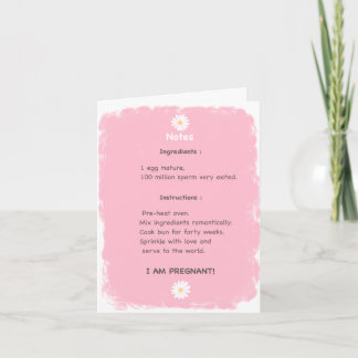 Pregnancy recipe card