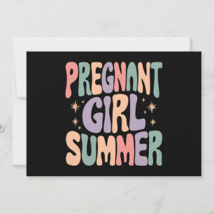 Pregnancy Reveal Pregnant Girl Summer Baby Shower  Invitation