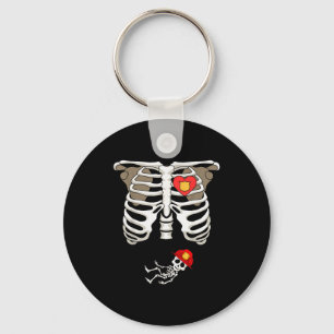 Pregnancy Skeleton Rib Funny Firefighter Bump Shir Keychain