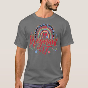 Pregnant AF Rainbow Funny Mommy Pregnancy Parent L T-Shirt