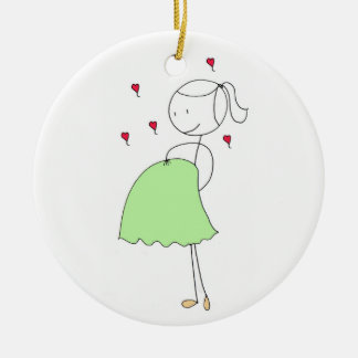 Pregnant at Christmas Ceramic Ornament