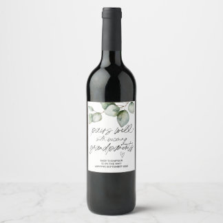 Pregnant Baby Pregnancy Announcement Grandparents  Wine Label