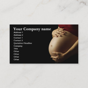 pregnant belly (colour) business card