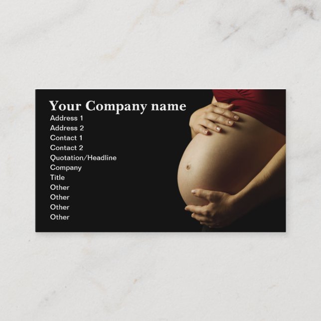 pregnant belly (colour) business card (Front)