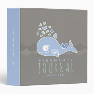Pregnant Blue Mom Whale Baby Boy Pregnancy Journal Binder
