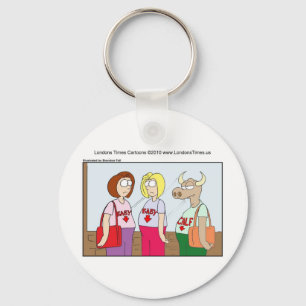 Pregnant Cow Funny Cards Mugs Tees & Gifts Keychain