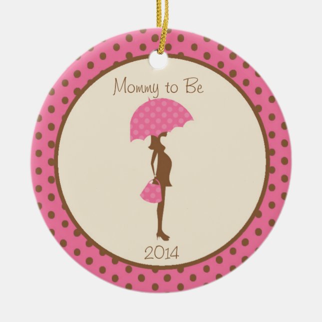 Pregnant Expecting Christmas Customizable Ornament (Front)