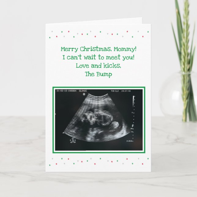 Pregnant Expecting Mom To Be Christmas Card (Front)