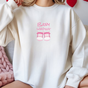 Pregnant First Mothers Day light pink baby shoes Sweatshirt