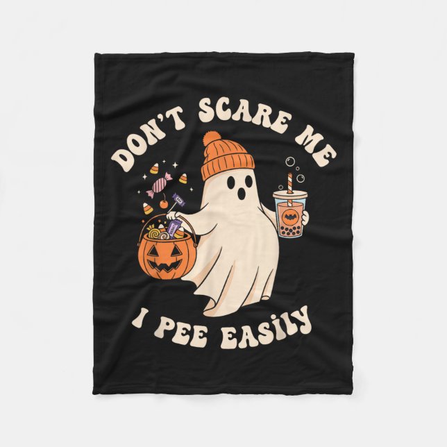 Pregnant Ghost Trick Or Treat Dress Lazy Halloween Fleece Blanket (Front)