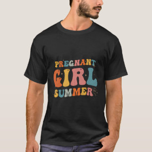 Pregnant Girl Summer Baby Announcement Pregnancy R T-Shirt