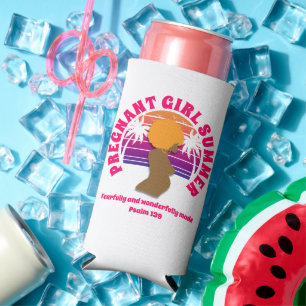 PREGNANT GIRL SUMMER Christian Bible Verse Seltzer Can Cooler