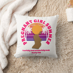 PREGNANT GIRL SUMMER Custom Christian Mom To Be Throw Pillow