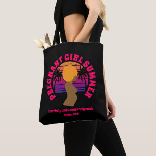 PREGNANT GIRL SUMMER Custom Christian Mom To Be Tote Bag