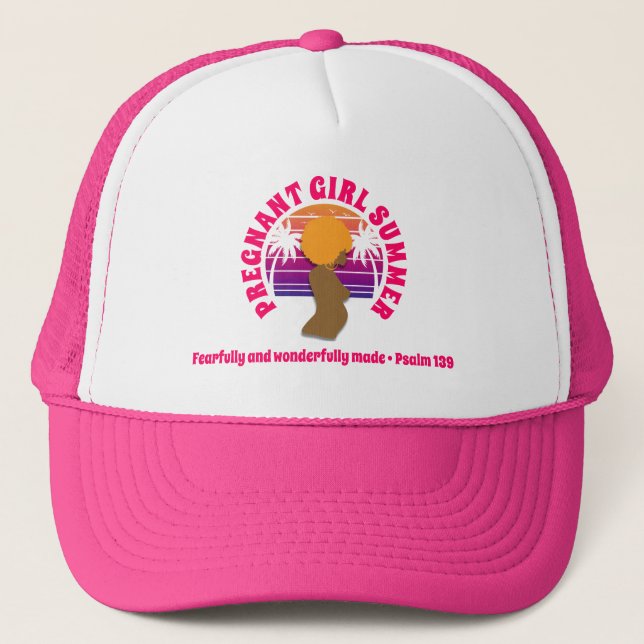 PREGNANT GIRL SUMMER Custom Christian Mom To Be Trucker Hat (Front)