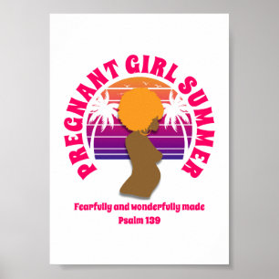 PREGNANT GIRL SUMMER Custom Christian Text Poster