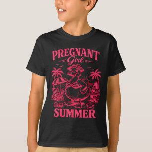 Pregnant Girl Summer Funny Baby Announcement Goose T-Shirt