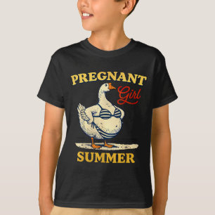 Pregnant Girl Summer Funny Baby Announcement Goose T-Shirt