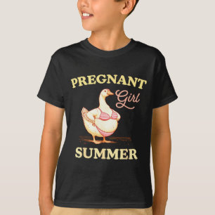 Pregnant Girl Summer Funny Baby Announcement Goose T-Shirt
