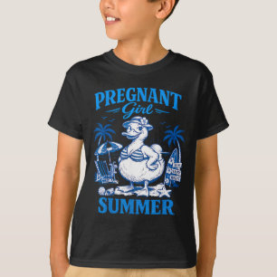 Pregnant Girl Summer Funny Baby Announcement Goose T-Shirt