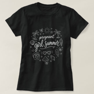 Pregnant Girl Summer  Funny Baby Announcement   T-Shirt