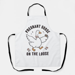 Pregnant Goose on the Loose Pregnancy Goose Bird  Apron