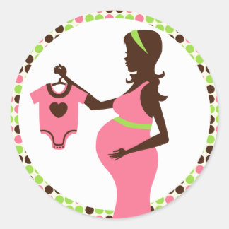 Pregnant Lady and Baby Clothes Envelope Seals