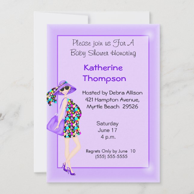 Pregnant Mom  Baby  Shower Invitation (Front)
